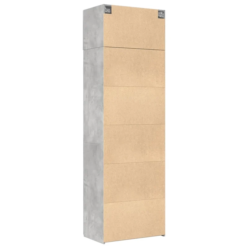 Armoire de rangement haute moderne 70 x 42,5 x 225 cm grande capacité en bois d'ingénierie gris béton 02_0055577