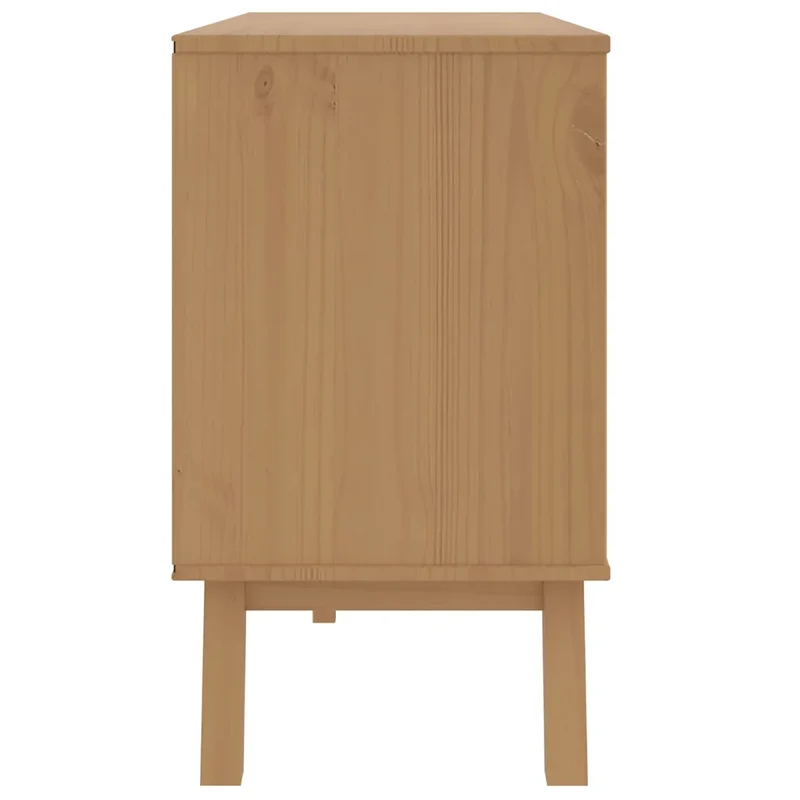 Armoire à tiroirs scandinave 111 x 42 x 73,5 cm grand espace de rangement finition mate en bois de pin blanc 02_0047359