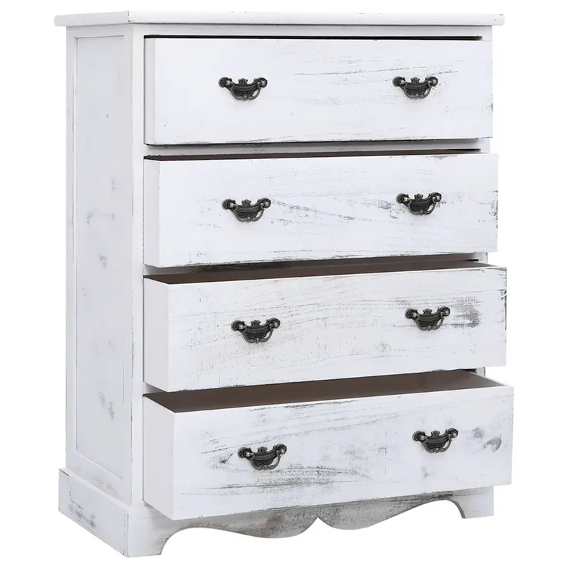Armoire à tiroirs moderne pratique 60 x 30 x 75 cm en bois blanc 02_0046461