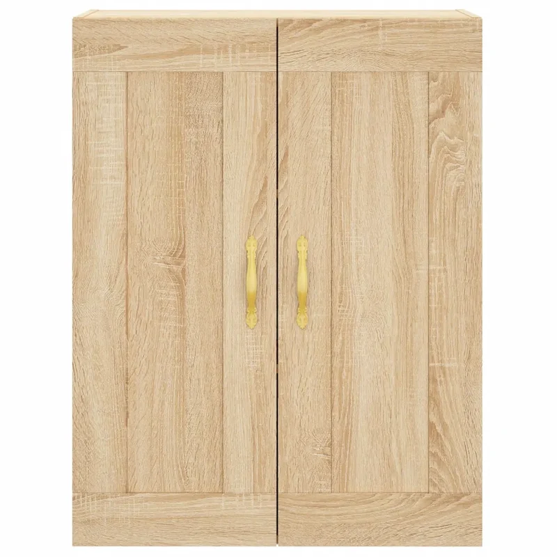 Armoire murale élégante 69,5 x 34 x 90 cm avec 3 compartiments style contemporain en bois chêne sonoma 02_0049306