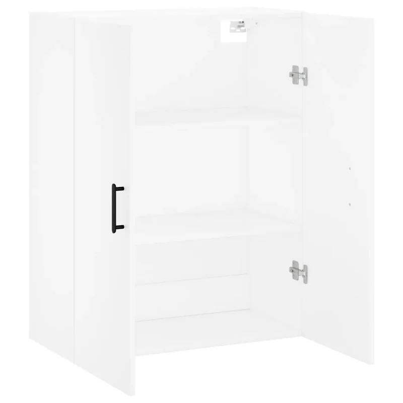 Armoire murale blanche design pratique salon chambre 69,5 x 34 x 90 cm en bois d'ingénierie blanc 02_0048586