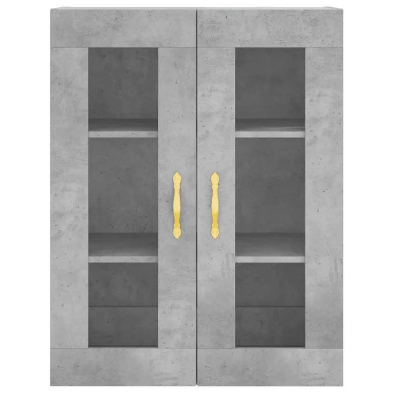 Armoire murale design élégant avec grande capacité rangement 69 x 34 x 90 cm en bois d'ingénierie gris béton 02_0048613