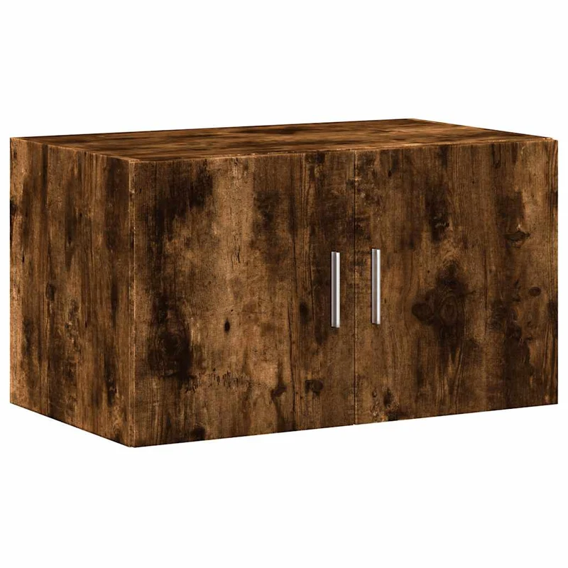 Armoire de rangement haute en bois d'ingénierie 70 x 42,5 x 225 cm économie d'espace style contemporain en bois chêne fumé 02_0055584