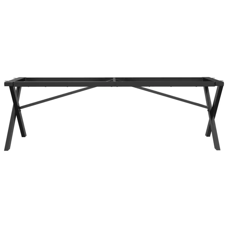 Pieds de table basse cadre en X noir 140 x 30 x 43 cm robustes et stables style industriel en acier 02_0047239