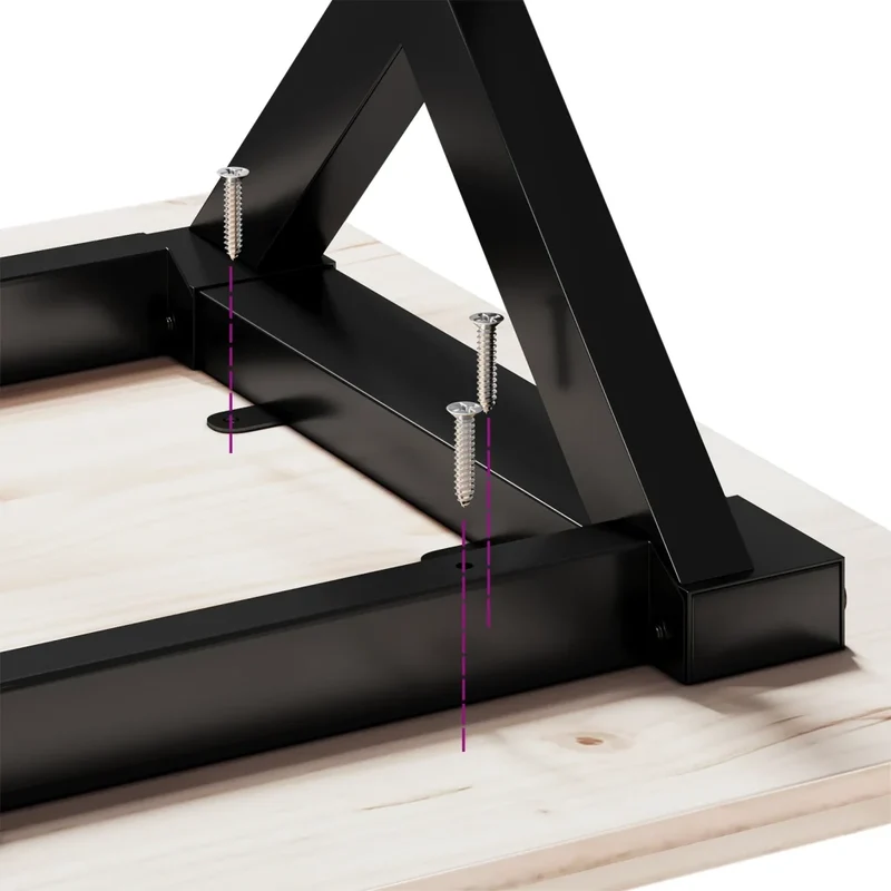 Pieds de table basse cadre en X noir 140 x 30 x 43 cm robustes et stables style industriel en acier 02_0047239