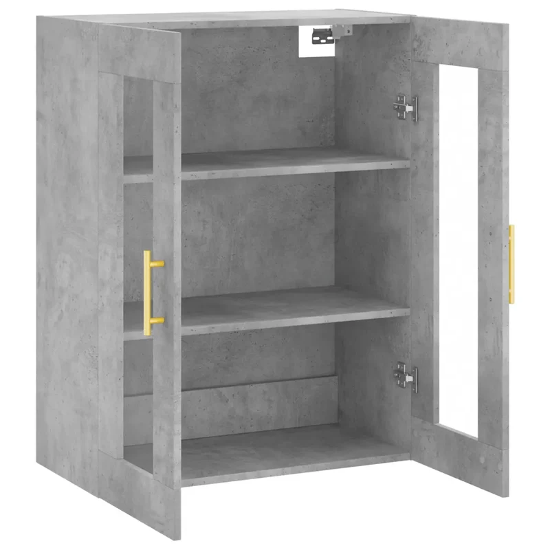 Armoire murale pratique design élégant 69,5 x 34 x 90 cm gain de place en bois d'ingénierie gris béton 02_0048620