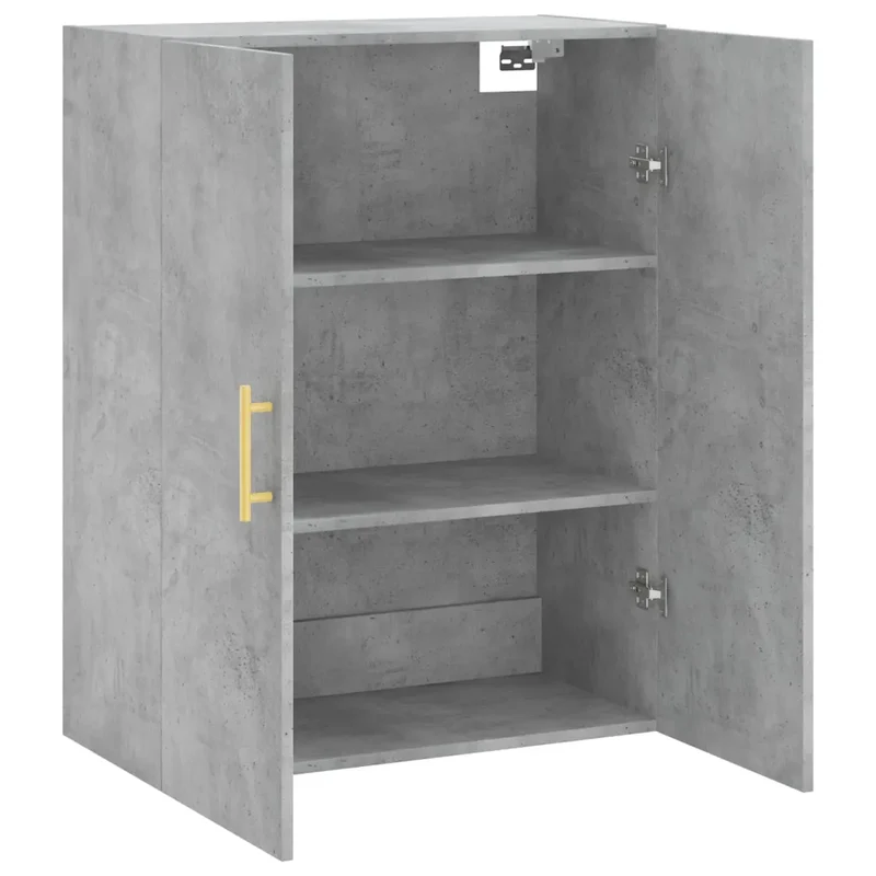 Armoire murale design pratique rangement élégant 69,5 x 34 x 90 cm en bois d'ingénierie gris béton 02_0048578