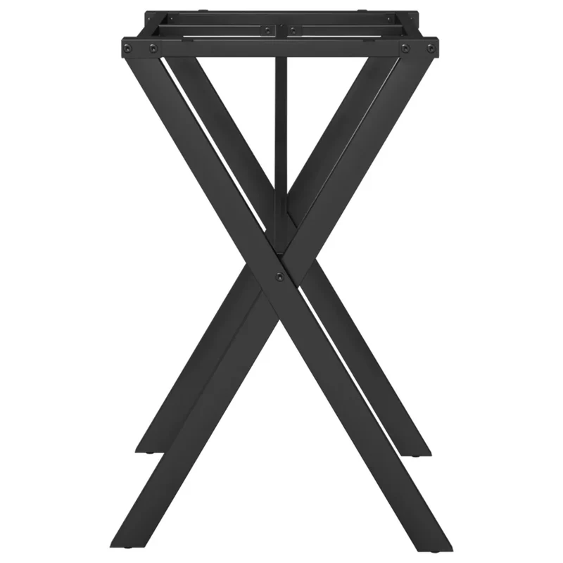 Pieds de table à manger cadre en X 60 x 50 x 73 cm robustes modernes en acier noir 02_0047241