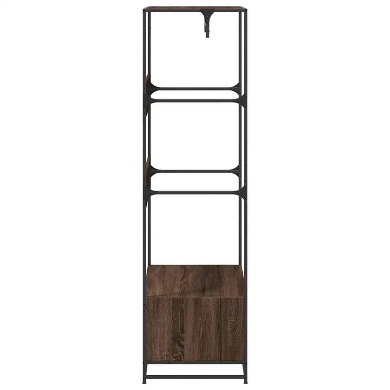 Armoire élégante en bois d'ingénierie 90 x 50 x 180 cm rangement grand espace style industriel en chêne marron 02_0049680