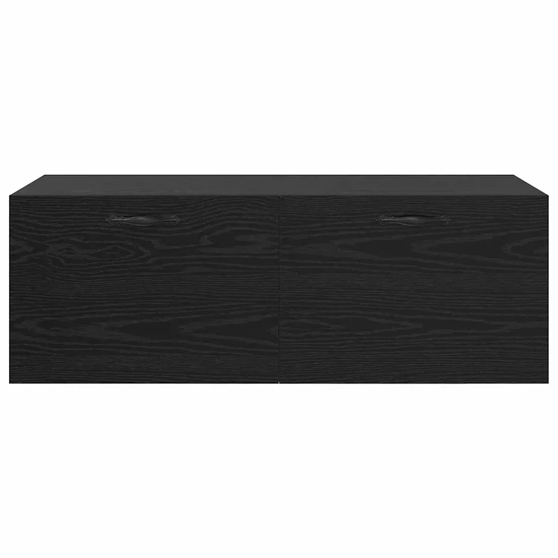 Armoire murale moderne 100 x 36,5 x 35 cm avec étagères design épuré salon en bois d'ingénierie chêne noir 02_0052502