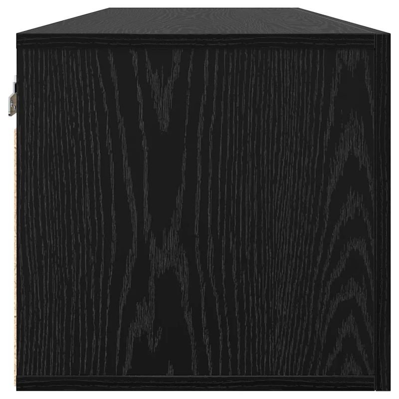 Armoire murale moderne 100 x 36,5 x 35 cm avec étagères design épuré salon en bois d'ingénierie chêne noir 02_0052502