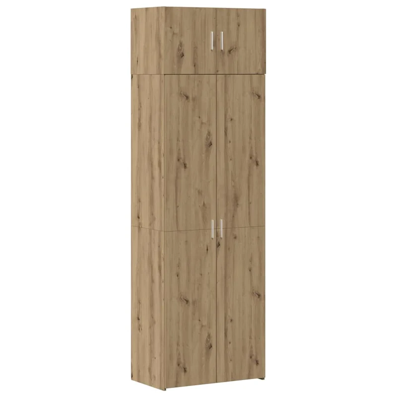 Armoire de rangement moderne rectangulaire 70 x 42,5 x 185 cm grand espace de stockage minimaliste en bois chêne artisanal 02_0056000