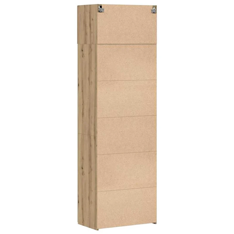 Armoire de rangement moderne rectangulaire 70 x 42,5 x 185 cm grand espace de stockage minimaliste en bois chêne artisanal 02_0056000