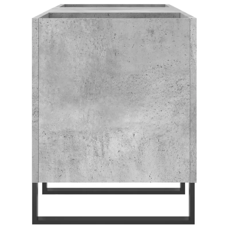 Armoire à disques classique spacieuse 121 x 38 x 48 cm style industriel en bois d'ingénierie gris béton 02_0049098