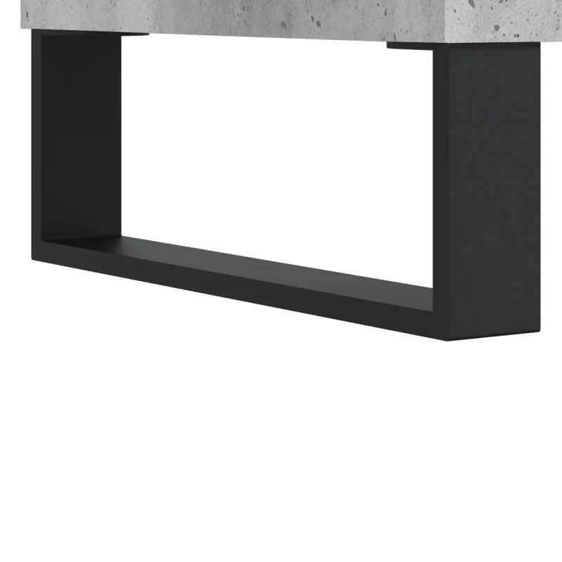 Armoire à disques classique spacieuse 121 x 38 x 48 cm style industriel en bois d'ingénierie gris béton 02_0049098