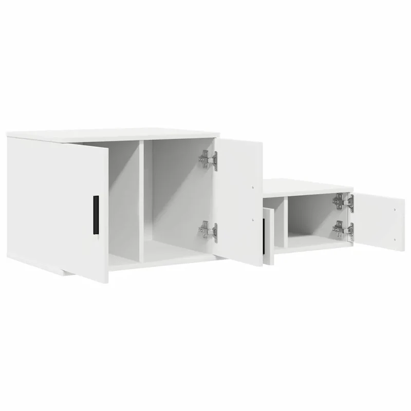 Armoire de rangement moderne avec 2 étagères 118 x 41 x 40 cm en bois d'ingénierie blanc 02_0052110