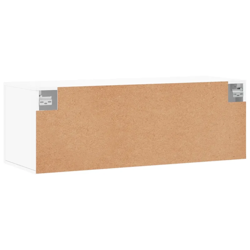 Armoire murale fonctionnelle rangement pratique 100 x 36,5 x 35 cm style contemporain en bois d'ingénierie blanc 02_0048893
