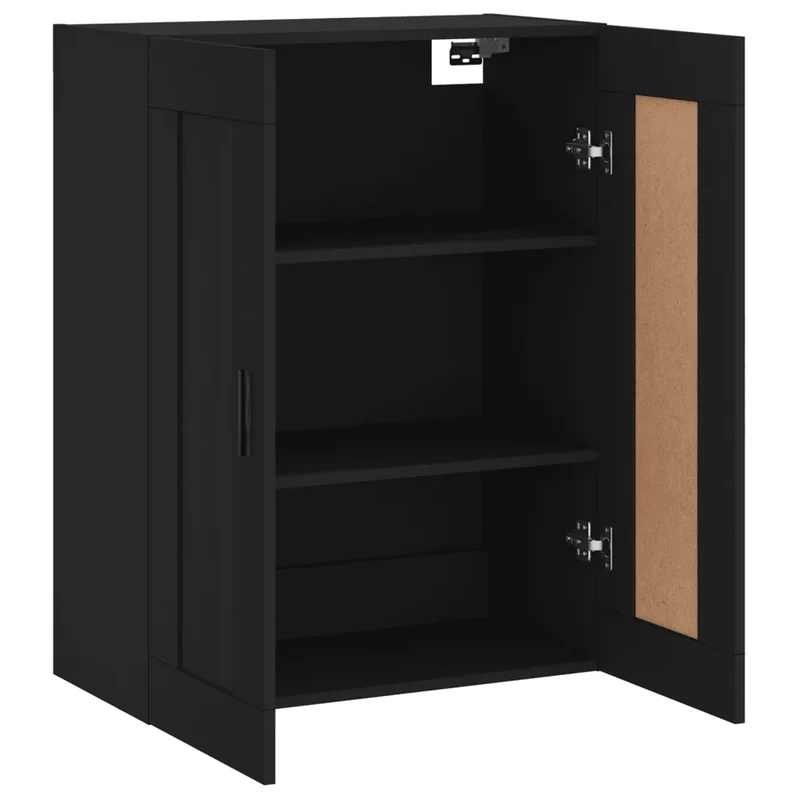 Armoire murale design élégant 69,5 x 34 x 90 cm grand espace de rangement en bois noir 02_0048925