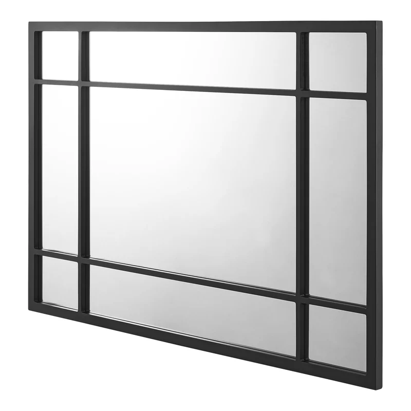 Miroir mural rectangulaire 90 x 60 cm noir mat 03_0007894