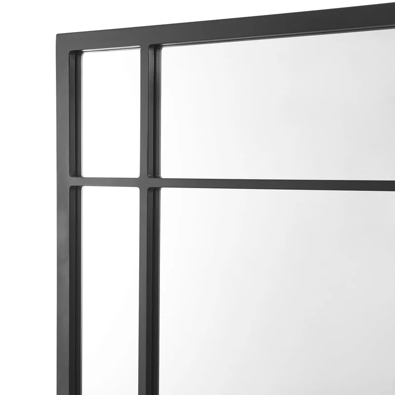 Miroir mural rectangulaire 90 x 60 cm noir mat 03_0007894
