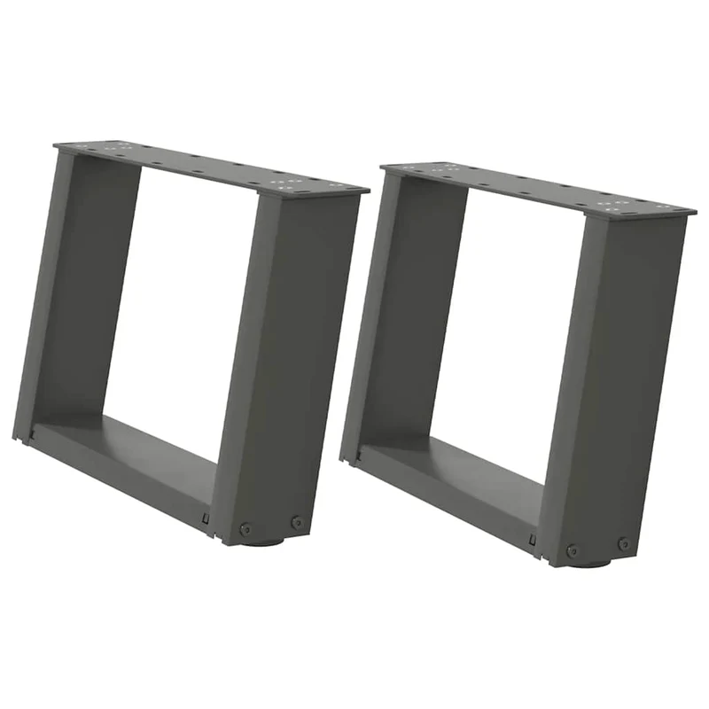 Lot de 2 pieds de table basse en U design moderne stabilité réglable 40 x 30 cm en acier anthracite 02_0057027