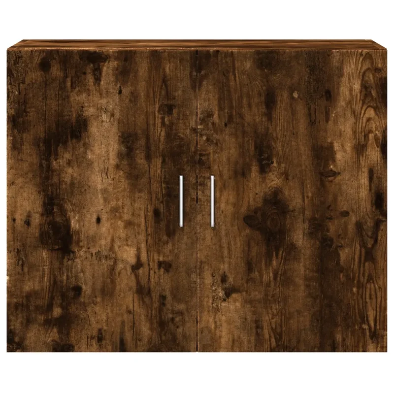 Armoire murale rangement gain de place 80 x 42,5 x 64 cm design moderne en bois d'ingénierie chêne fumé 02_0049503