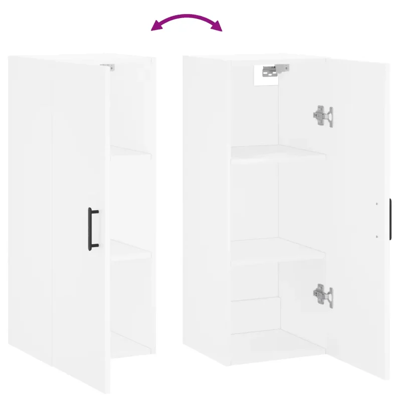 Armoire murale design pratique rangement 34,5 x 34 x 90 cm en bois d'ingénierie blanc 02_0048665