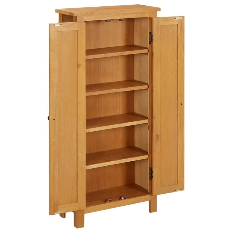 Armoire de rangement élégante 50 x 22 x 110 cm avec 5 étagères robustes style moderne en bois de chêne massif 02_0046790