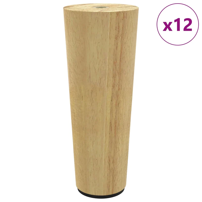 Lot de 12 pieds de meuble design moderne 44 x 100 mm élégance effilée en bois d'eucalyptus marron 02_0051976