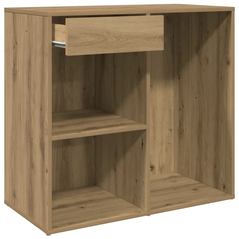Armoire cosmétique moderne fonctionnelle rangement 80 x 40 x 75 cm en bois d'ingénierie chêne artisanal 02_0051009