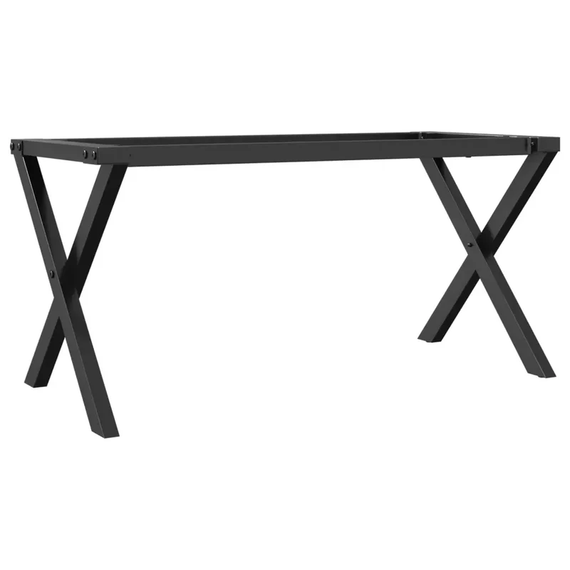 Pieds de table basse cadre en X robustes 70 x 30 x 43 cm style industriel en acier noir 02_0047235