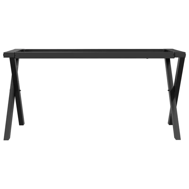 Pieds de table basse cadre en X robustes 70 x 30 x 43 cm style industriel en acier noir 02_0047235