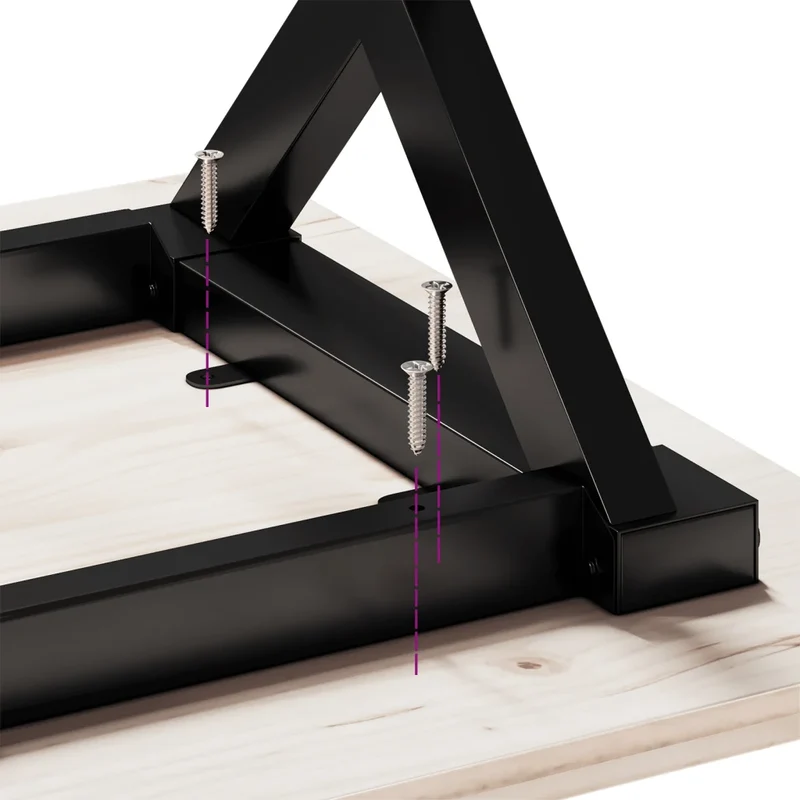 Pieds de table basse cadre en X robustes 70 x 30 x 43 cm style industriel en acier noir 02_0047235