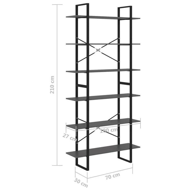 Armoire haute design industrielle pour rangement 100 x 30 x 210 cm en bois de pin gris 02_0047884