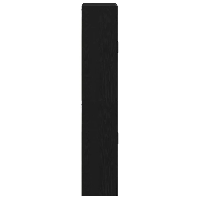 Lot de 2 armoires murales modernes style épuré rangement 69,5 x 34 x 90 cm en bois d'ingénierie chêne noir 02_0055912