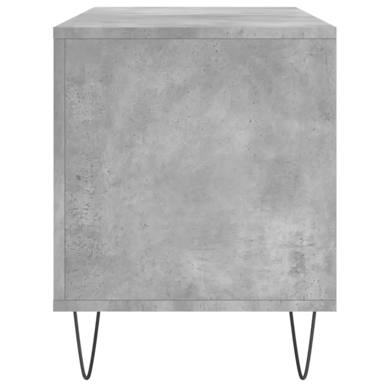 Armoire à disques pratique style industriel rangement vinyles 100 x 38 x 48 cm en bois d'ingénierie gris béton 02_0049150