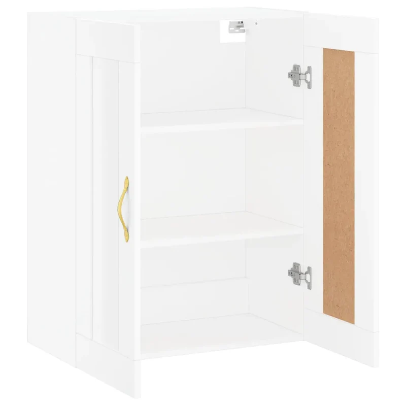 Armoire murale élégante avec 3 compartiments rangement 69,5 x 34 x 90 cm en bois d'ingénierie blanc 02_0049305