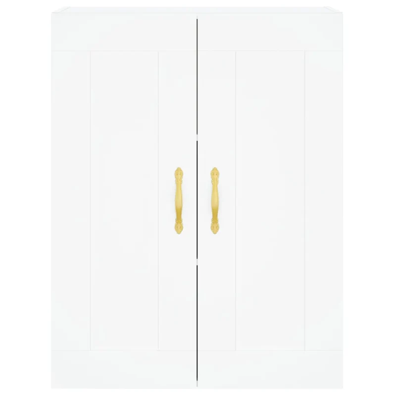 Armoire murale élégante avec 3 compartiments rangement 69,5 x 34 x 90 cm en bois d'ingénierie blanc 02_0049305