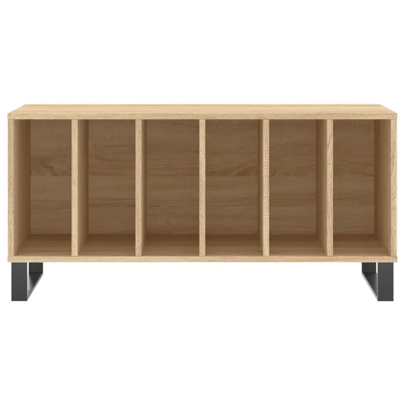Armoire à disques classique style industriel 100 x 38 x 48 cm grande capacité en bois d'ingénierie chêne sonoma 02_0049155