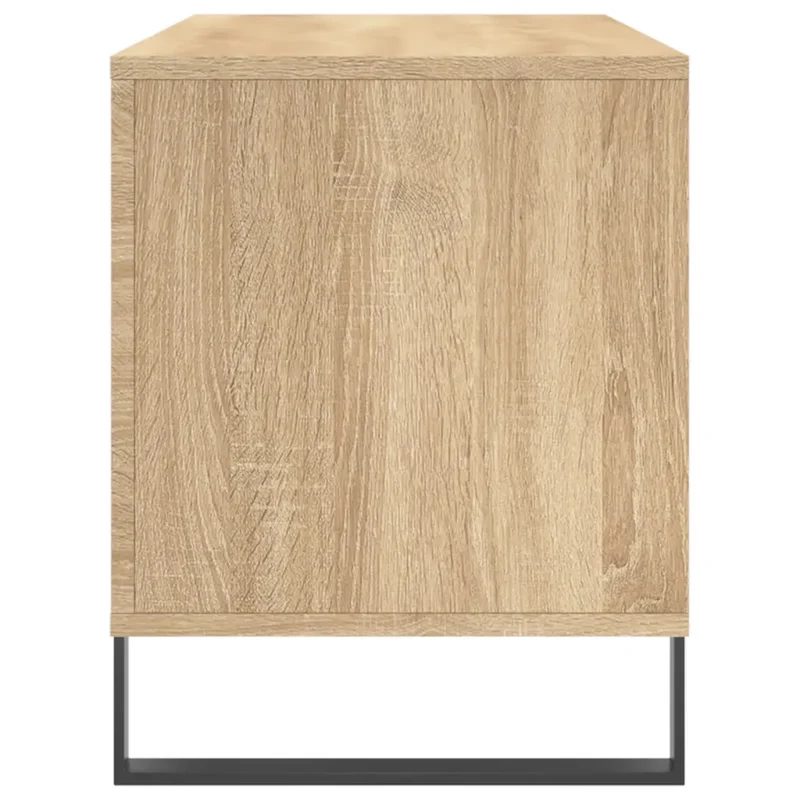 Armoire à disques classique style industriel 100 x 38 x 48 cm grande capacité en bois d'ingénierie chêne sonoma 02_0049155