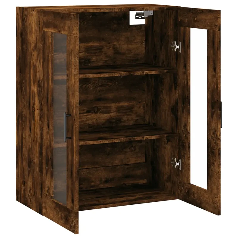 Armoire murale élégante design pratique rangement suspendu 69,5 x 34 x 90 cm en bois d'ingénierie chêne fumé 02_0048633