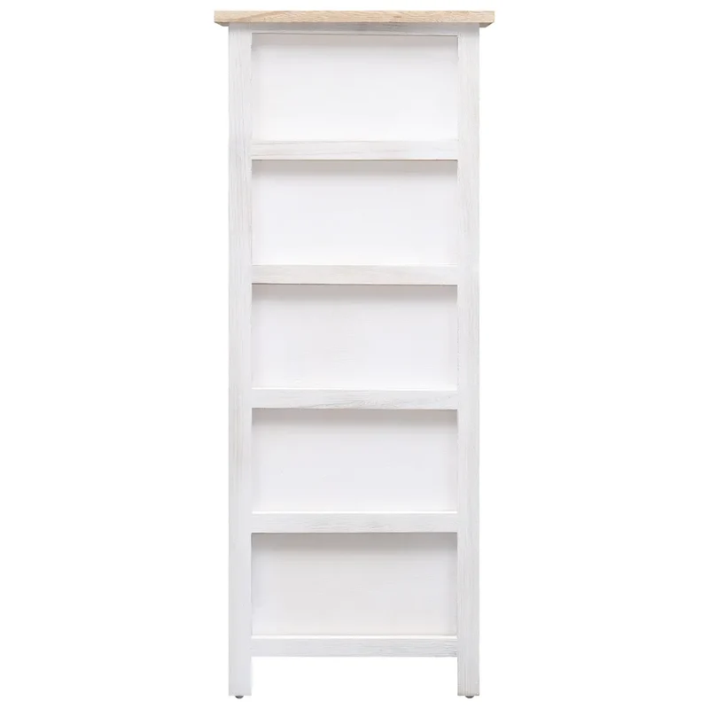 Armoire latérale avec 5 tiroirs pratique déco 35 x 25 x 87 cm en bois de Paulownia blanc 02_0046458