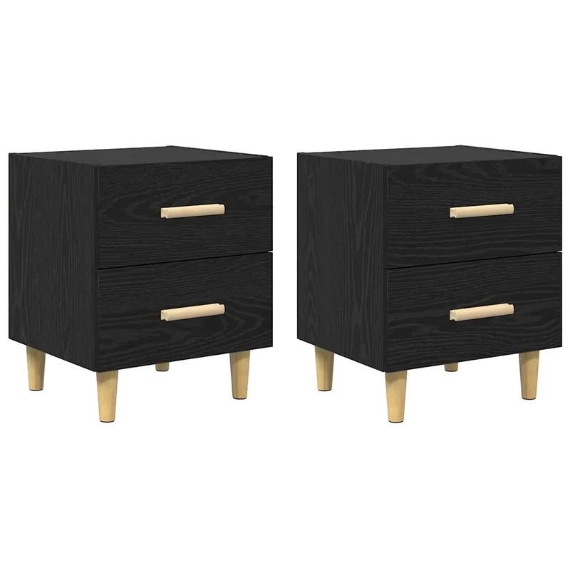 Armoire de lit avec tiroirs pour rangement moderne compact 40 x 35 x 47 cm en bois d'ingénierie chêne noir 02_0052680