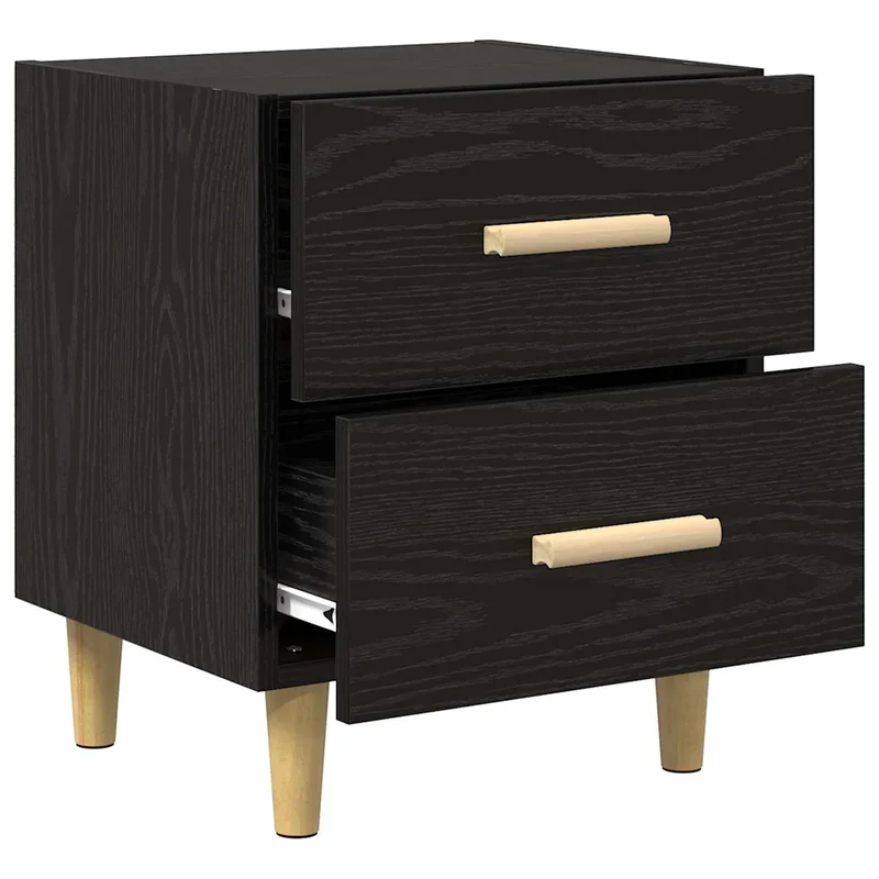 Armoire de lit avec tiroirs pour rangement moderne compact 40 x 35 x 47 cm en bois d'ingénierie chêne noir 02_0052680