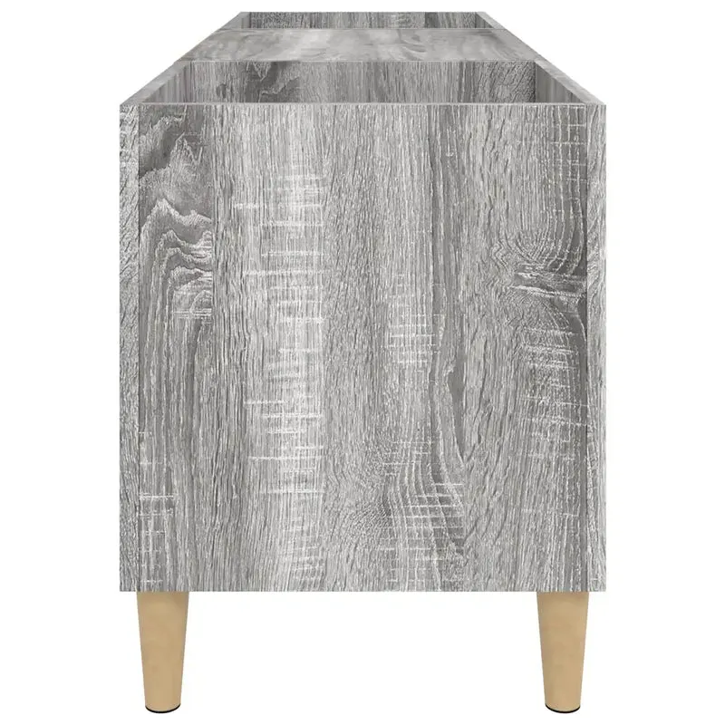 Armoire à disques classique multifonction rangement pour vinyles 121 x 38 x 48 cm en bois d'ingénierie gris 02_0049193