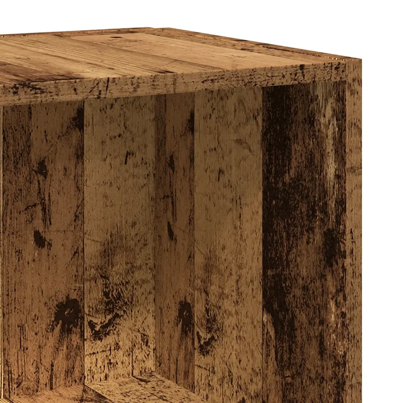 Armoire d'angle vintage bois rangement salon bureau 33 x 33 x 165 cm en bois d'ingénierie vieux bois 02_0050932