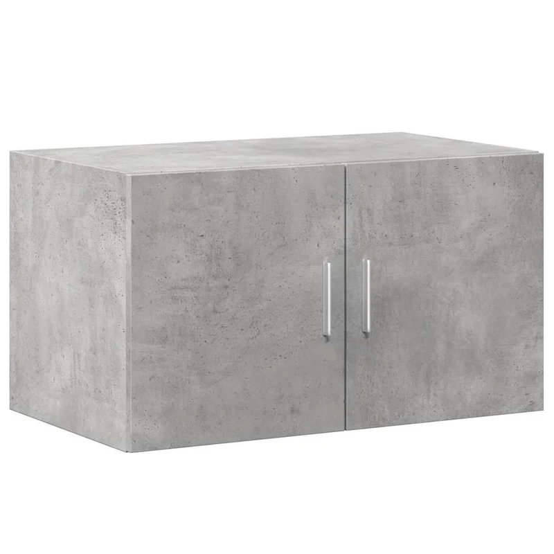 Armoire de rangement haute 70 x 42,5 x 225 cm avec 8 compartiments polyvalente moderne en bois d'ingénierie gris béton 02_0055583