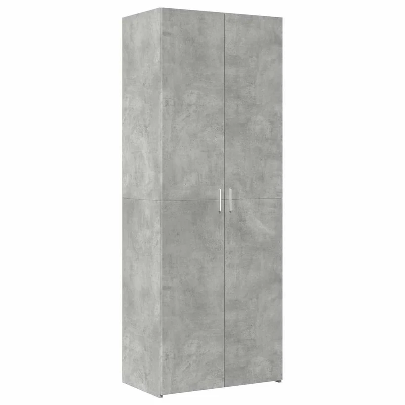Armoire de rangement haute 70 x 42,5 x 225 cm avec 8 compartiments polyvalente moderne en bois d'ingénierie gris béton 02_0055583