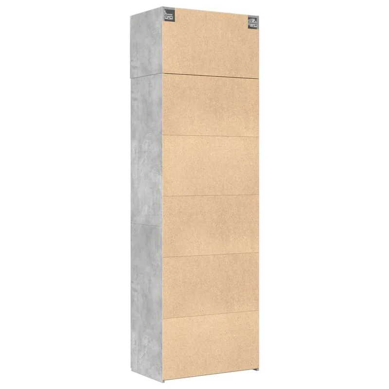 Armoire de rangement haute 70 x 42,5 x 225 cm avec 8 compartiments polyvalente moderne en bois d'ingénierie gris béton 02_0055583