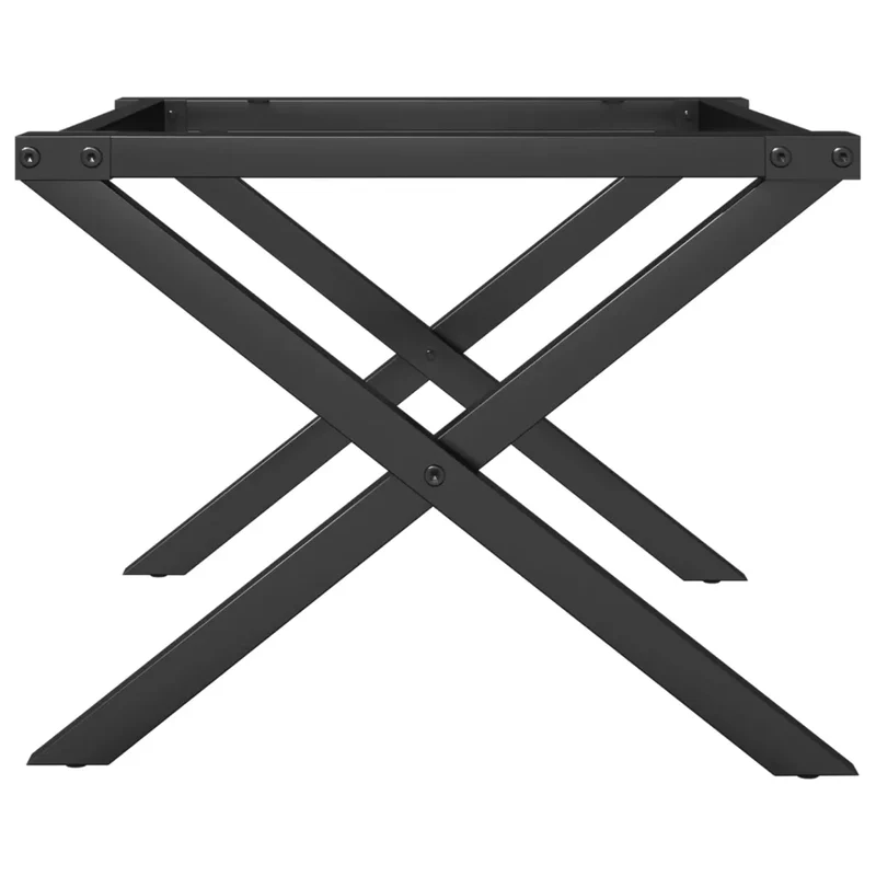 Pieds de table basse cadre en X 60 x 40 x 38 cm robustes industriels en acier noir 02_0047233